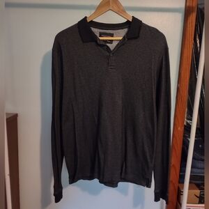 Denim And Flower Long Sleeve Polo